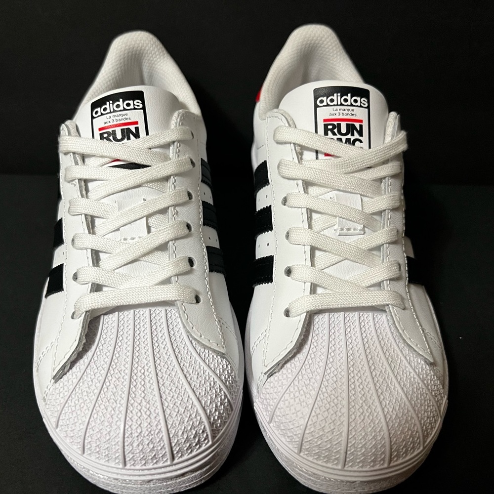 Adidas Superstar x Run DMC 50th Anniversary Boys Girls Shoes FY4062 Cwht/Blk/Red